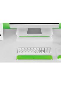 Leitz® Ergo WOW Handgelenkauflage für Tastaturen, ergonomisch, 2-stufig höhenverstellbar, L 437 x B 71 x H 21 mm, weiss/grün