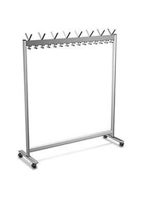 Reihen-Garderobenständer, Leichtmetall, 1560 mm breit, ohne Schirmhalterung
