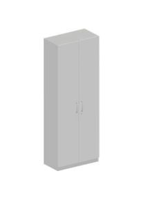 Sch&auml;fer Shop Sch&auml;fer Shop Genius Garderobenschrank TETRIS SOLID, 6 OH, 1 Fachboden, Kleiderstange, abschliessbar, B 800 x T 412 x H 2239 mm, weissalu/lichtgrau