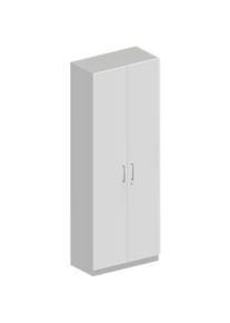 Sch&auml;fer Shop Sch&auml;fer Shop Genius Garderobenschrank TETRIS SOLID, 6 Ordnerh&ouml;hen, 1 Fachboden, Kleiderstange, abschliessbar, B 800 x T 412 x H 2239 mm, weissalu/weiss