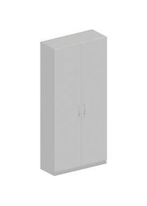 Sch&auml;fer Shop Sch&auml;fer Shop Genius Garderobenschrank TETRIS SOLID, 6 OH, 1 Fachboden, Kleiderstange, abschliessbar, B 1000 x T 412 x H 2239 mm, weisslu/lichtgrau