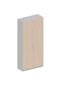 Schäfer Shop Schäfer Shop Genius Garderobenschrank TETRIS SOLID, 6 Ordnerhöhen, 1 Fachboden, Kleiderstange, abschliessbar, B 1000 x T 412 x H 2239 mm, weissalu/Ahorn