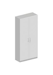 Sch&auml;fer Shop Sch&auml;fer Shop Genius Garderobenschrank TETRIS SOLID, 6 Ordnerh&ouml;hen, 1 Fachboden, Kleiderstange, abschliessbar, B 1000 x T 412 x H 2239 mm, weissalu/weiss