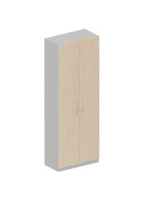 Schäfer Shop Schäfer Shop Genius Garderobenschrank TETRIS SOLID, 6 Ordnerhöhen, 1 Fachboden, Kleiderstange, abschliessbar, B 800 x T 412 x H 2239 mm, weissalu/Ahorn