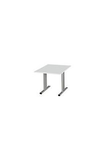 Sch&auml;fer Shop Sch&auml;fer Shop Select Besprechungstisch Planova Basic, Quadrat, T-Fuss, B 1000 x T 1000 x H 717 mm, lichtgrau/weissaluminium RAL 9006