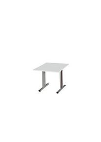 Sch&auml;fer Shop Sch&auml;fer Shop Select Besprechungstisch Planova Basic, Quadrat, T-Fuss, B 1000 x T 1000 x H 717 mm, lichtgrau/weissaluminium RAL 9006