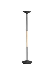 LED Stehleuchte Unilux PRYSKA, Leistung 40 W, 4000 lm, 3000 K, 3 Leuchtstärken, dimmbar, Ø 340 x H 1800 mm, Stahl & FSC®-zertifiziertes Holz, schwarz-buche