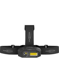 LED-Stirnlampe Ansmann HD800RS, 800 Lumen, 80 m Reichweite, bis zu 10 h, Gestensteuerung, flexibles Stirnband, B 82 × T 41,5 × H 52 mm, schwarz