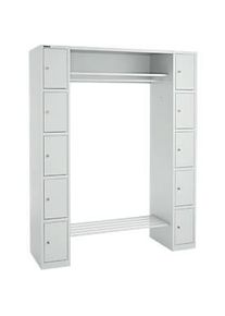 Schäfer Shop Schäfer Shop Select Schliessfachgarderobe, mit Hutablage & Kleiderstange, B 1565 x T 500 x H 1950 mm, lichtgrau/lichtgrau