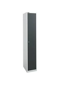 Schäfer Shop Schäfer Shop Select Garderobenschrank, 1 Abteil B 350 mm, 2 Fächer, Hutboden & Kleiderstange, abschliessbar, weissalu/anthrazit