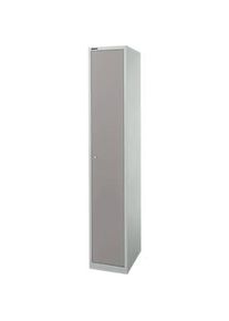 Schäfer Shop Schäfer Shop Select Garderobenschrank, 1 Abteil B 350 mm, 2 Fächer, Hutboden & Kleiderstange, abschliessbar, lichtgrau/platingrau