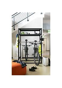 Bike-/Freizeit-Steckregalsystem ORDO Flex, Grundregal, multifunktional, B 1060 x T 635 x 2000 mm, tiefschwarz RAL 9005