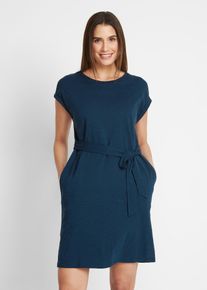 Shirtkleid aus reiner Baumwolle in blau, Grösse 36/38 (S), 100% Baumwolle, bonprix