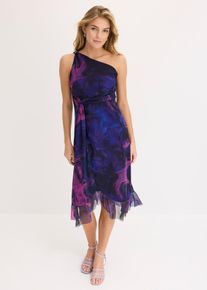 Figurbetontes One-Shoulder-Kleid mit Schmuck-Detail in blau, Grösse 40/42 (M), bonprix