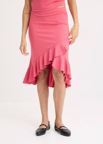 Jersey-Rock mit Volants in pink, Grösse 40/42 (M), bonprix