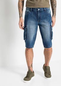 Cargo-Jeans-Longbermuda Relaxed Fit in blau, Grösse 54, 99% Baumwolle, bonprix