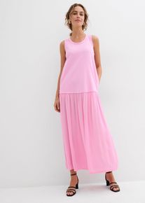 Maxikleid mit Materialmix in rosa, Grösse 50, 95% Baumwolle, bonprix