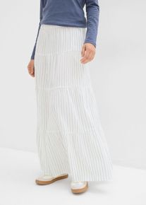 Gestreifter Maxirock aus reiner Baumwolle in blau, Grösse 38, 100% Baumwolle, bonprix