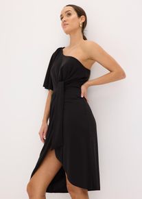 One-Shoulder-Kleid mit Raffung in schwarz, Grösse 44/46 (L), bonprix
