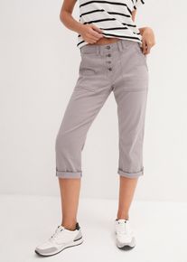 Stretch-Hose mit Crash-Effekt in grau, Gr&ouml;sse 52, 97% Baumwolle, bonprix