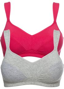 BH ohne Bügel mit Bio-Baumwolle (2er Pack) in pink, Grösse 85B, 95% Baumwolle, bonprix