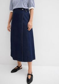 Jeansrock in Wickeloptik Super Soft in blau, Grösse 50, bonprix