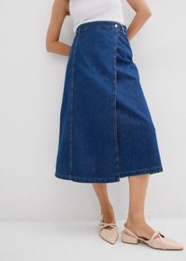 Jeansrock in Wickeloptik Super Soft in blau, Grösse 52, bonprix