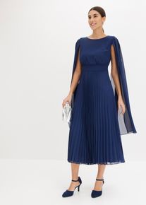 Chiffonkleid mit Plissee-Rock in blau, Grösse 44, bonprix