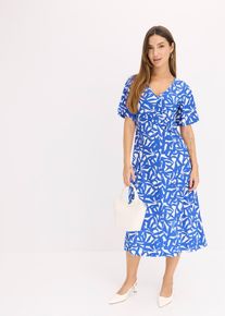 Jerseykleid mit Raffung in blau, Grösse 36/38 (S), bonprix