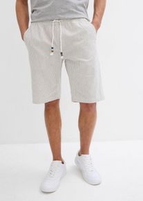 Regular Fit Bermuda mit Leinen in grau, Grösse 58, bonprix
