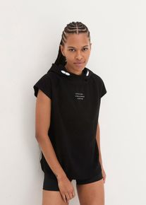 Sport-Shirt mit Kapuze in schwarz, Grösse 48/50 (XL), 95% Baumwolle, bonprix