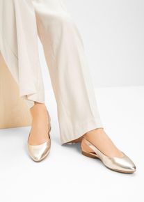 Jana Sling Ballerina in bequemer Weite in gold metallic, Grösse 36, bonprix