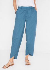 3/4-Hose aus leichtem Leinen-Mix in blau, Grösse 52, bonprix