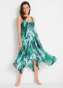 Chiffon Strand Maxikleid in grün, Grösse 42, bonprix