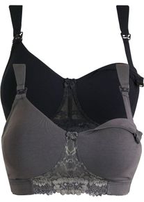 Still-BH ohne Bügel mit Bio-Baumwolle (2er Pack) in schwarz, Grösse 100D, 95% Baumwolle, bonprix