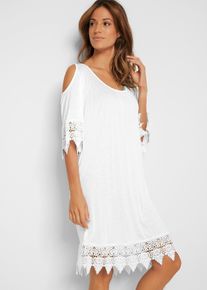 Transparentes Strandkleid aus Viskose in weiss, Grösse 40/42 (M), bonprix