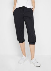 Cargohose in ¾-Länge in schwarz, Grösse 44, 97% Baumwolle, bonprix