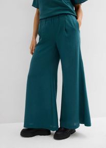 Palazzo-Hose mit Bundfalten in petrol, Grösse 42, bonprix