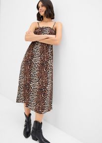 Trägerkleid aus fließender Viskose in beige, Grösse 42, bonprix