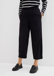 Schlupfhose mit Leinen 7/8- Länge in schwarz, Grösse 56, bonprix