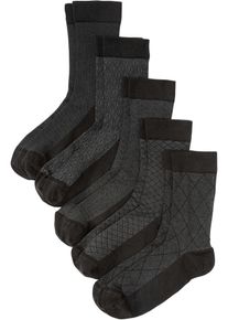 Socken mit druckfreiem Bündchen mit Bio-Baumwolle (5er Pack) in schwarz, Grösse 39-42, bonprix