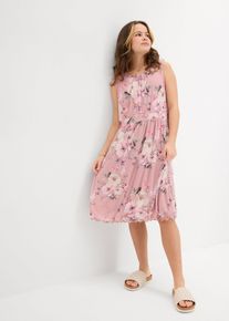 Bedrucktes Mesh-Kleid in rosa, Grösse 146, bonprix