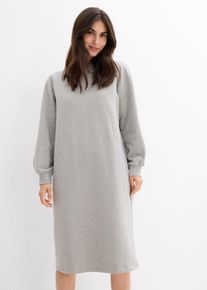 Sweatkleid mit Puffärmeln in grau | Grösse 44/46 (L) | aus über 80% Baumwolle | bonprix