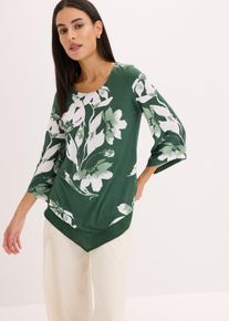 Shirt-Tunika mit floralem Muster in grün, Grösse 44/46 (L), bonprix
