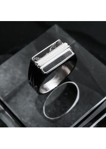 Holzkern Finite Ring Silber und Marmor