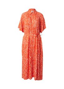 Y.A.S YAS Blusenkleid Damen, dunkelorange / wei&szlig;, Gr&ouml;&szlig;e 42