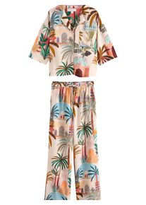 next Pyjama Damen Gr&ouml;&szlig;e M azur / braun / rostbraun / aubergine / pink Winterkleid