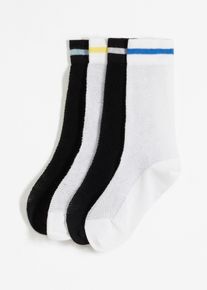 Tennissocken mit Struktur mit Bio-Baumwolle (4er Pack) in schwarz, Grösse 35-38, bonprix