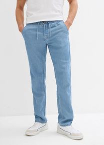 Leichte Regular Fit Schlupfjeans aus luftigem Leinen-Mix Straight in blau, Gr&ouml;sse 44, bonprix