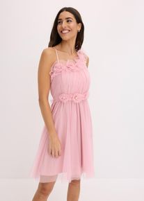 One-Shoulder-Kleid aus zartem Tüll in rosa, Grösse 38, bonprix